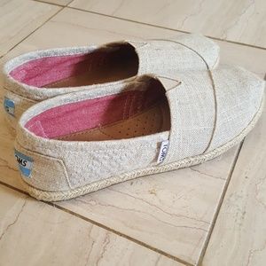 Women's Toms Canvas Burlap Slide Shoes, Sz W6